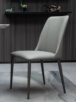 Легкий роскошный обеденный стул Высококачественный удобный обеденный стул Home Designer Современный простой итальянский минималистичный стул из углеродистой стали