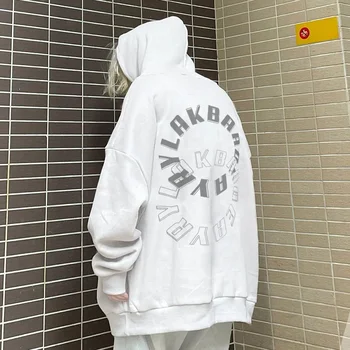 Мужская одежда Хип-хоп Письмо Толстовка с капюшоном для мужчин Уличная одежда Белые толстовки Эстетическая толстовка S Luxury One Piece Новинка в