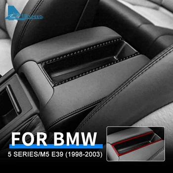 наклейка для BMW 5 серии M5 E39 1998-2003 Углеродное волокно Центральный задний подлокотник Коробка для хранения Крышка рамы Аксессуары для внутренней отделки