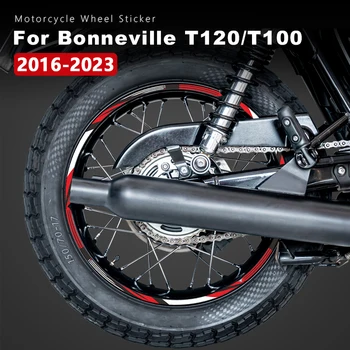 наклейка на колесо мотоцикла Водонепроницаемая полоса обода для аксессуаров Bonneville T120 T100 Черный 2016-2023 2019 2020 2021 2022