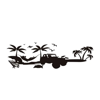 Наклейка на приборную панель Перчаточный ящик Пляжный пейзаж Виниловая наклейка Отделка для Jeep Wrangler JL Gladiator JT 2018-2023 Замена