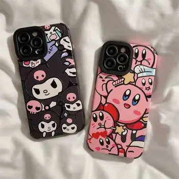 Новый мультфильм Sanrio Kuromi Kirby Подходит для Iphone14/13/12Promax Apple 11 Чехол для телефона 11 Полный набор 6/7P/8Plus Kawaii Чехол для телефона
