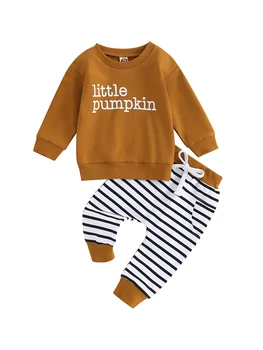 Очаровательный костюм для мальчика на Хэллоуин с пуловером толстовка с длинным рукавом футболка и брюки - идеальный осенний спортивный костюм для