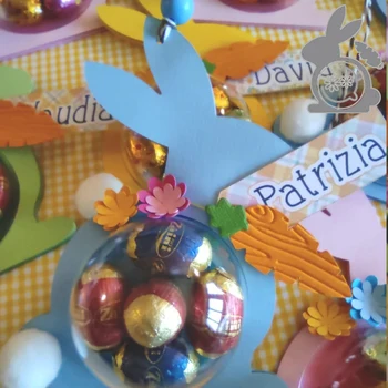 Пасхальный кролик кролик корзина купол держатель для конфет Металлический режущий штамп для изготовления открыток с благодарностью
