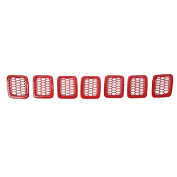 Передняя крышка решетки радиатора Вставки кольца решетки Комплект отделки рамы Комплект для Jeep Compass 2017 2018 2019 2020 2021 Автомобильные аксессуары