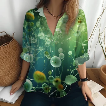 персонализированная 3D-печатная повседневная рубашка на открытом воздухе весна и осень новая рубашка женская рубашка с длинными рукавами обычная рубашка на пуговицах