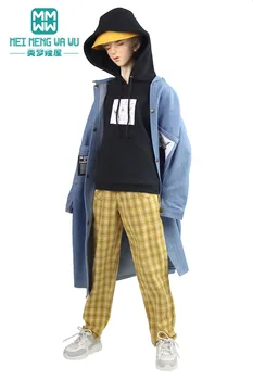 Подходит для 1/3 68-75 см БЖД дядя кукла одежда Сферическая суставная кукла Модные брюки в клетку, свитер с капюшоном