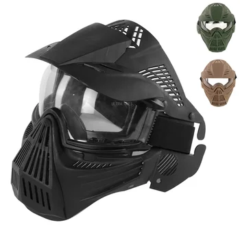 Полнолицевая защитная тактическая маска с линзой, ударопрочная для аксессуаров для охоты на открытом воздухе CS Game
