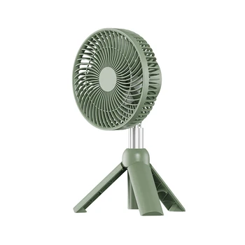 Портативный кемпинговый вентилятор Перезаряжаемый электрический вентилятор Автоматический потолок с тряской головой Светодиодный фонарь Штатив Настольный вентилятор