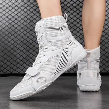  Роскошный бренд Мужские боксерские кроссовки Качественные дышащие женские тренировочные кроссовки Сетчатая износостойкая боксерская спортивная обувь