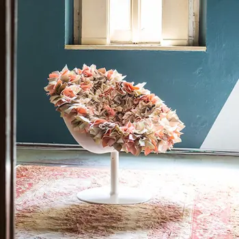  Ручной стул Букет Итальянский дизайнер Скандинавская творческая личность Доступный роскошный художественный стул из стекловолокна с вращающимся лепестком