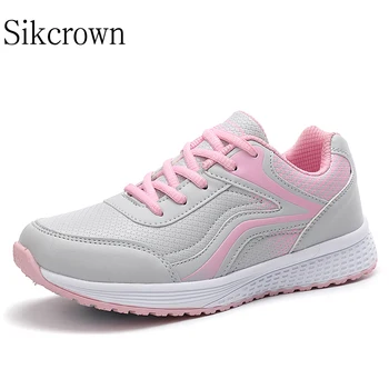 серый розовый кожаные кроссовки для женщин кроссовки с толстой подошвой PU на открытом воздухе теннисные кроссовки повседневные прогулки бег трусцой спортзал обувь осень размер41