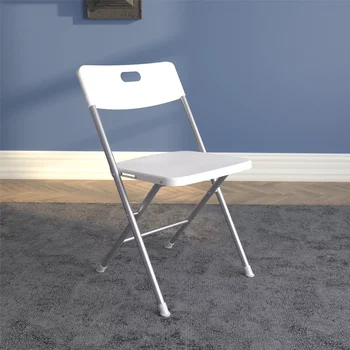 Складной стул из смолы, белый, 4 шт., 19,00 x 18,00 x 29,50 дюйма