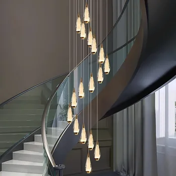 Современный домашний декор, светодиодные светильники, подвесные светильники, лестница, люстры для гостиной, подвесной светильник, внутреннее освещение