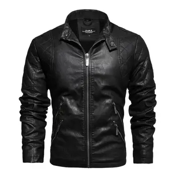  Хорошая винтажная мотоциклетная куртка Pop для мужчин Сохраняют тепло Осенние и зимние куртки с мехом внутри