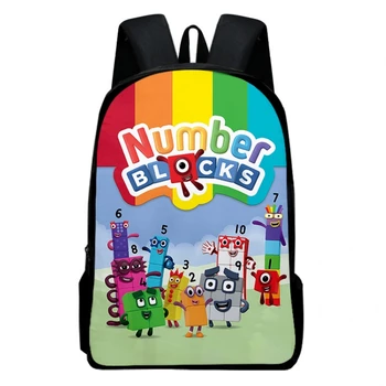 Цифровые блоки NumberBlocks Школьные сумки для учеников начальной и средней школы Детский рюкзак Рюкзак для учеников Сумка для еды